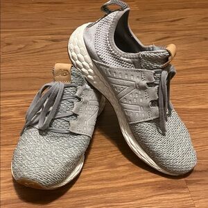 New Balance Light Gray Knit Sneakers